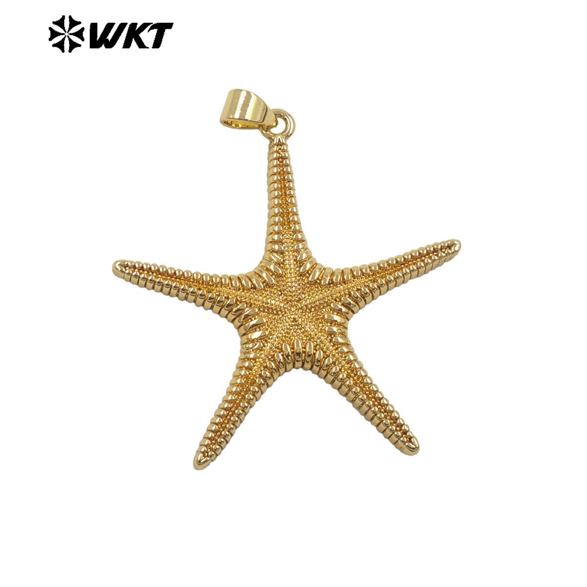 WT-MP333 Lovely Fashionable Gold Electroplated Yellow Brass Starfish Shape Pendant For Women Summer Jewelry Decorative