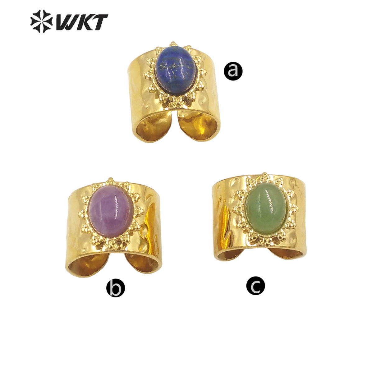 WT-R480 WKT Fashion Design Trendy Gift for Women Colorful High Quality Gorgeous Natural Gemstone Stone Ring