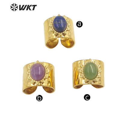 WT-R480 WKT Fashion Design Trendy Gift for Women Colorful High Quality Gorgeous Natural Gemstone Stone Ring
