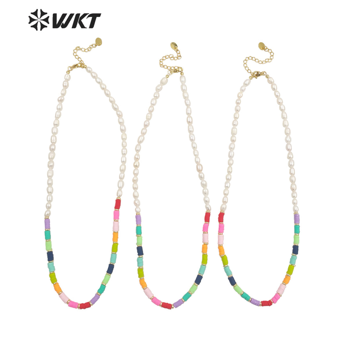 WT-JN208 Gorgeous Natural Freshwater Pearl Mix Resin Beads Necklace Winter Choker Pearl Necklace Jewelry Decorative