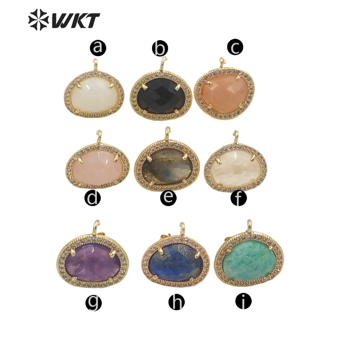 JFE80 Wholesale Fashion Gold Bezel 18k Electroplated Natural Stone Earring Studs Women Beautiful Precious Stone Earring Findings