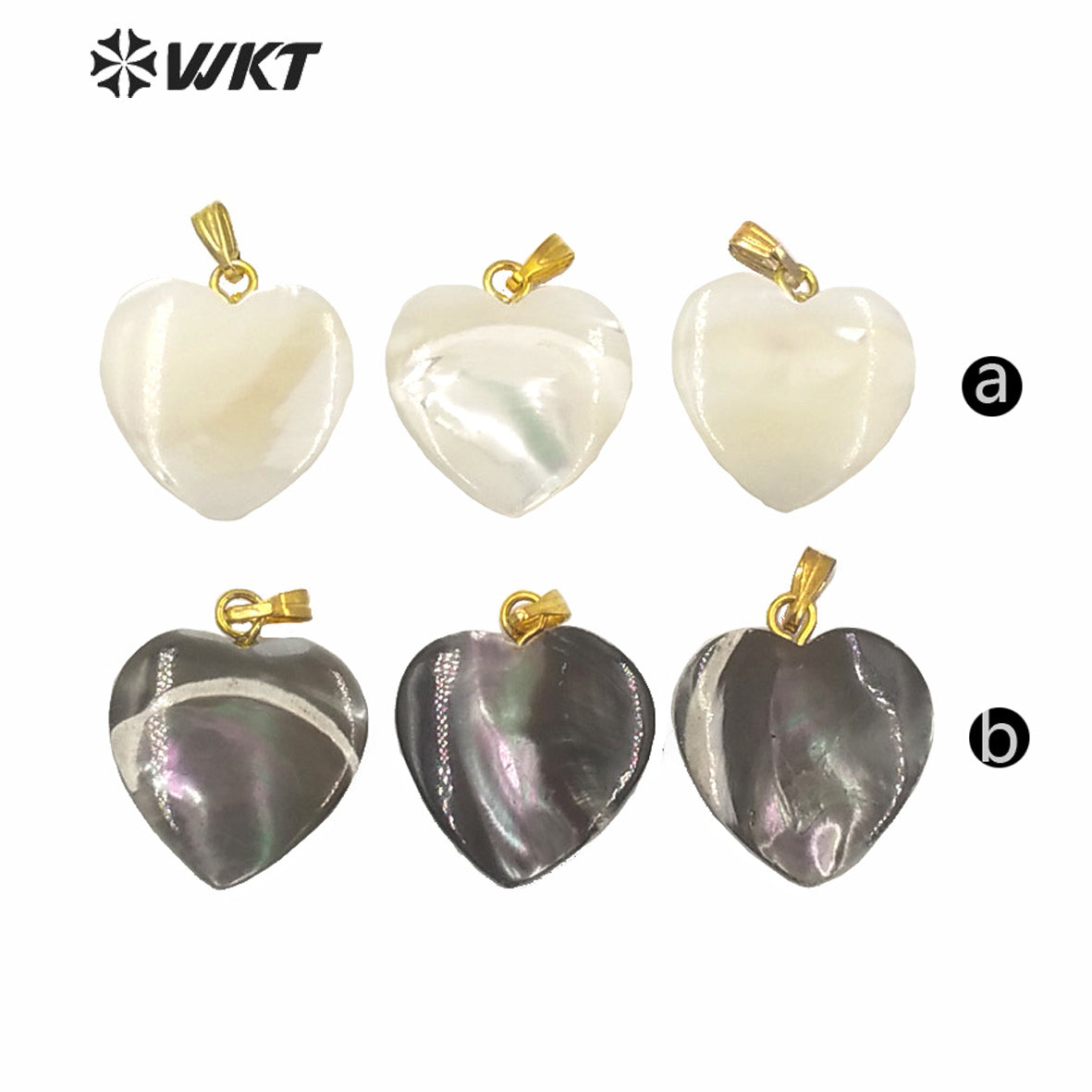 WT-JP225 Fashion Gold Single Loop Small Heart Shell Pendants Amazing Vintage Boho Shell Charm Necklace Pendant for Jewelry