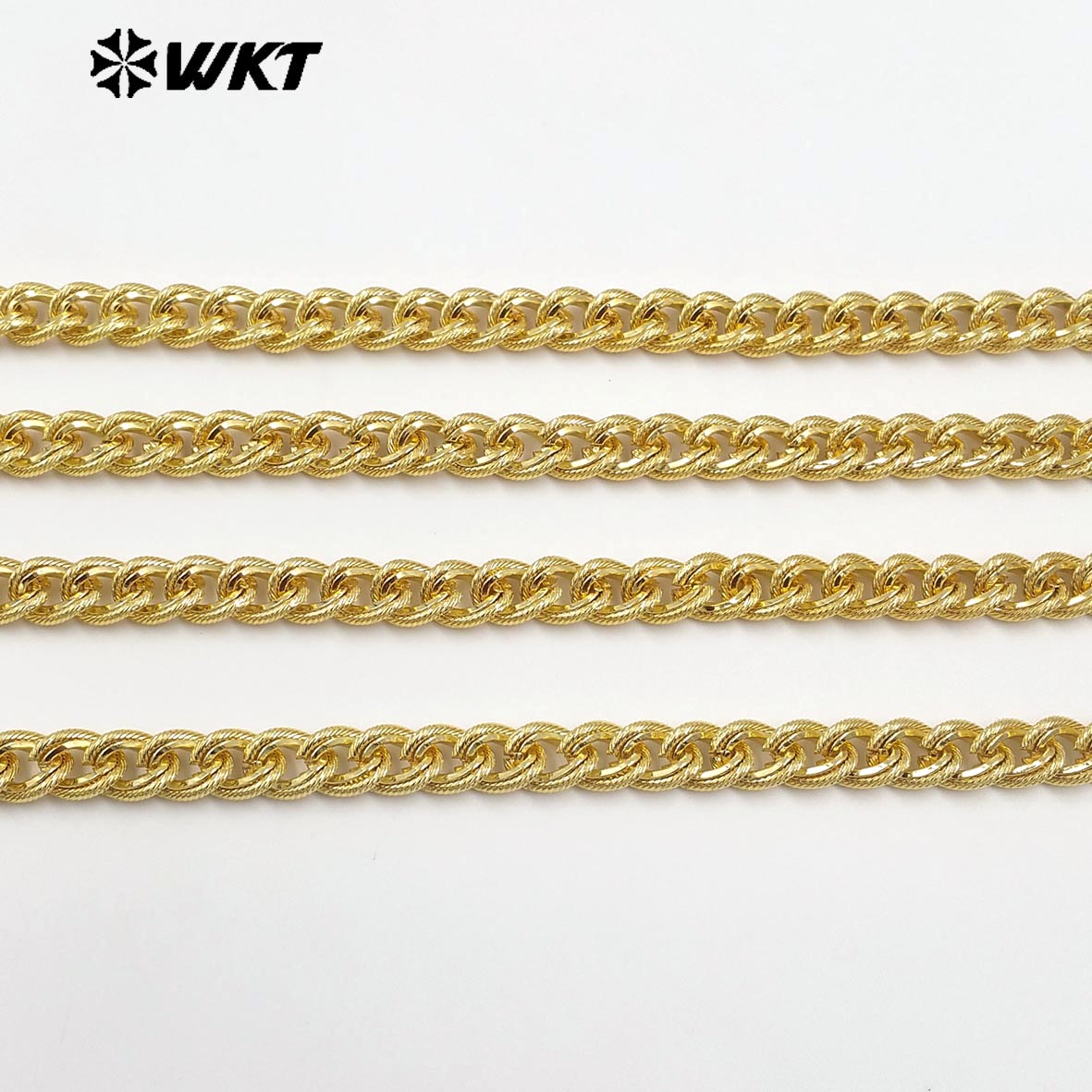 WT-BC268 Trendy Popular Design 18K Gold Plated On Yellow Brass Rope Weaving Shape Link Chains For DIY Necklace Findings