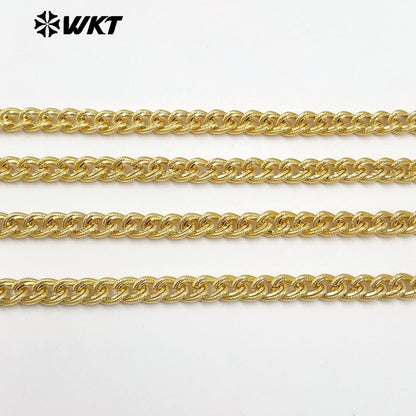 WT-BC268 Trendy Popular Design 18K Gold Plated On Yellow Brass Rope Weaving Shape Link Chains For DIY Necklace Findings
