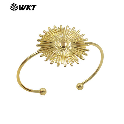 WT-B685 Direct Sales Holy Natural Yellow Brass 18K Gold Plated Daisy Thin Bracelet for Women As Daily Accompaniment and Gift