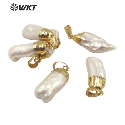WT-JP175 Wholesale Fashion Natural Baroque Pearl Pendant Irregular Shape Pearl Pendant Women Charm New Jewelry Pendant