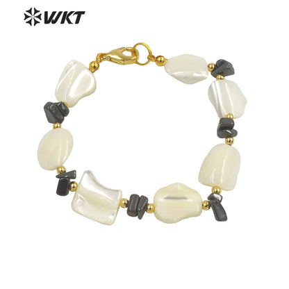 WT-MPB082 Summer Jewelry Natural Shell Beads Design Bracelets Vintage Women Vintage Mixture Shell Bracelet for Party