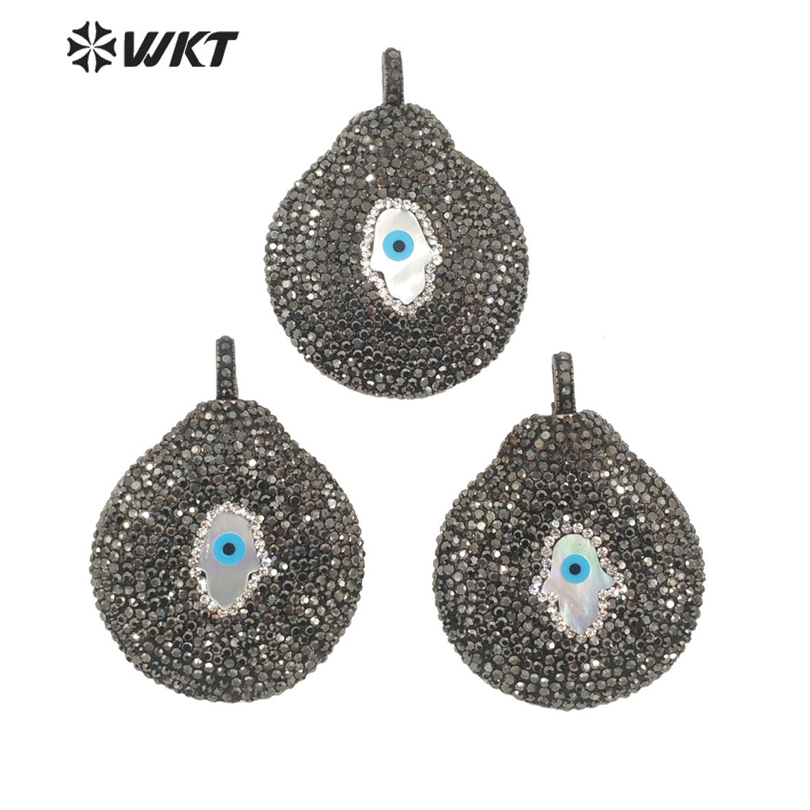 WT-JP292 Zircon Pendant Eye Embellishment Exaggerated Punk Pendant Eye-catching Earrings Women Shell Pendant