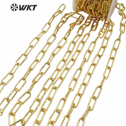 WT-BC149 WKT NEW Hot Sales Big Over Linked Chunky Chain Gold Electroplated Brass Chain for Women Necklace Popular Punk Chain
