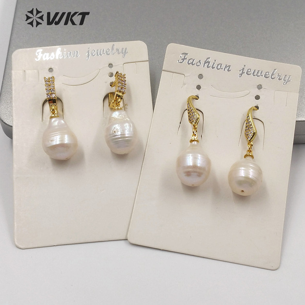 WT-MPE025 New Design Natural Baroque Pearl Drop Earring Two Styles Select Stylish Charming Jewelry Baroque Pearl Earring