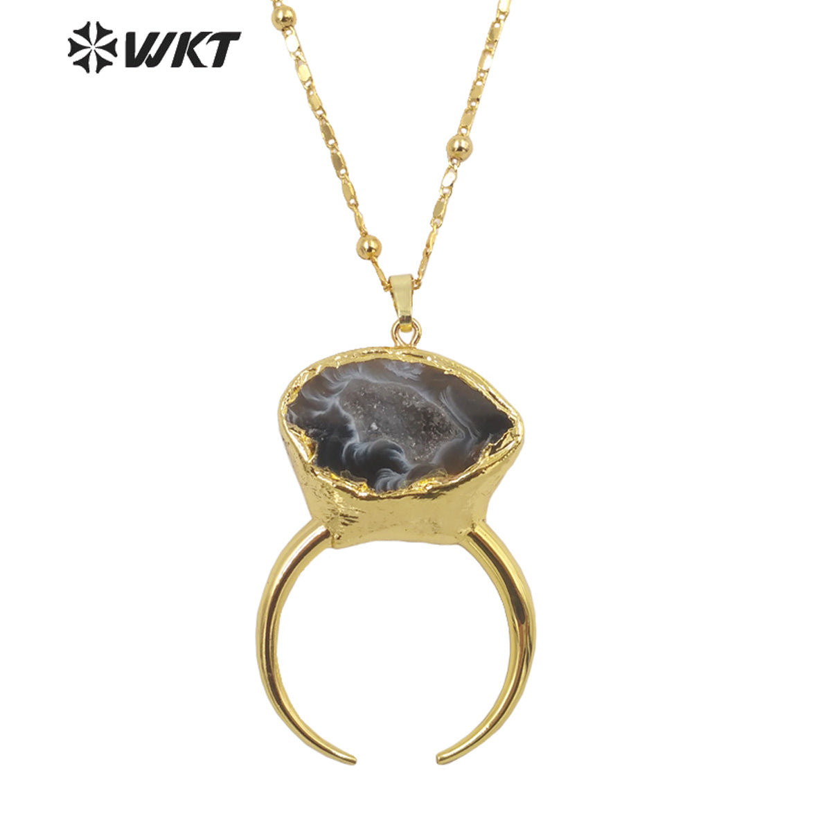 WT-N1322 Beautiful 2021 New Arrival Fashion Geode Agate Elegant and Fine Jewelry Necklace Suitable for Lady and for Party