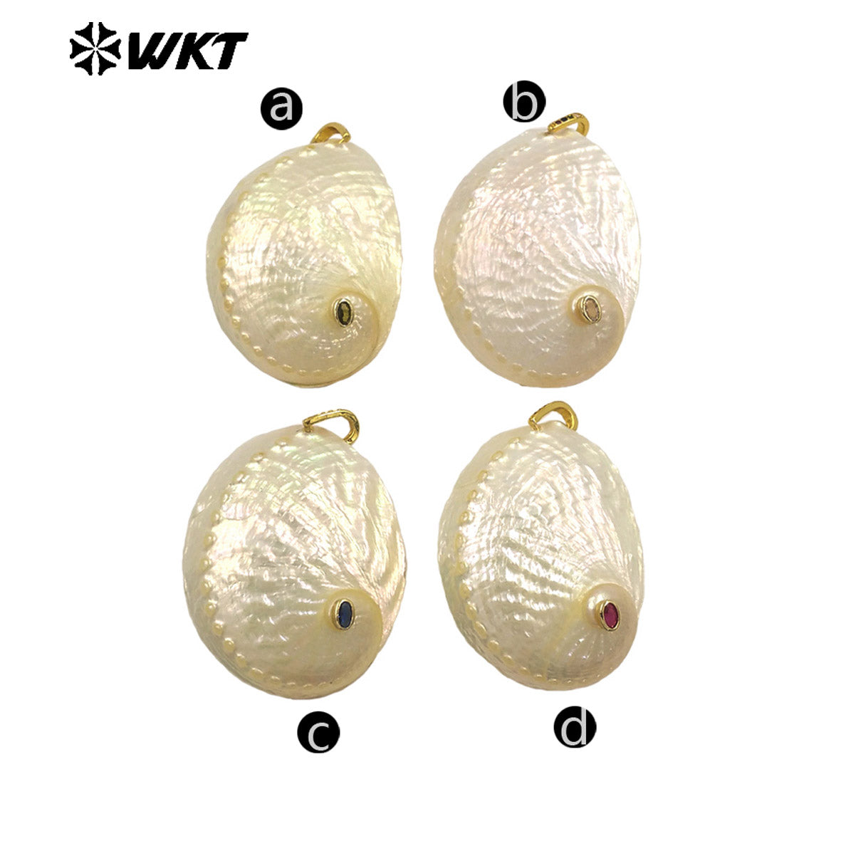 WT-JP498 Wonderful Trendy Natural Trumpet Setting In Zircon Gold Charm Pendants As Women Summer Series Necklace Accessory