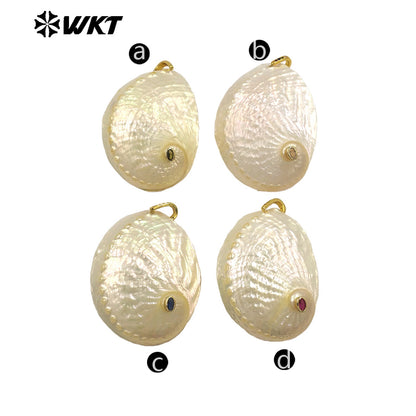 WT-JP498 Wonderful Trendy Natural Trumpet Setting In Zircon Gold Charm Pendants As Women Summer Series Necklace Accessory