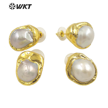 WT-MPE066 WKT 2022 Fashion Style and FreshWater Baroque Pearl Fine Earring for Wedding Party Jewelry Gift Earrings Pearl Studs