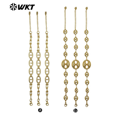 WT-JF379 Unique Multi Designs 18K Gold Plated Charms Splicing Chain Metal Bracelet For Women Fashionable Matching Accessory