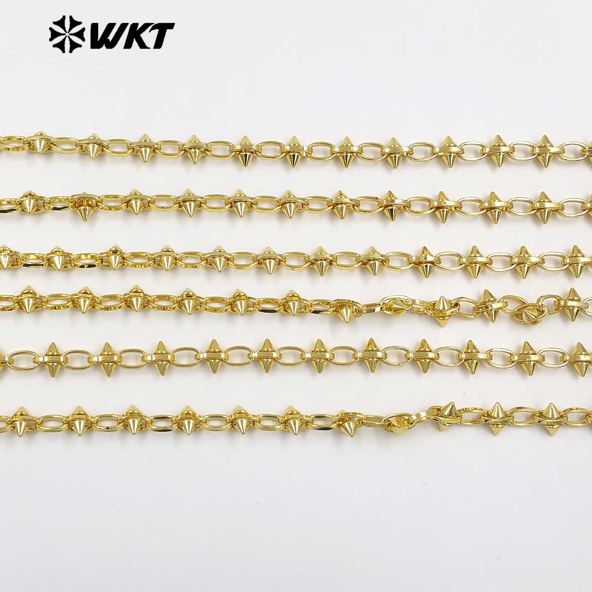 WT-BC271 Wonderful Vintage Punk Style Gold Plated Yellow Brass Cross Shape Metal Chain For Men And Women Fashion Accessories