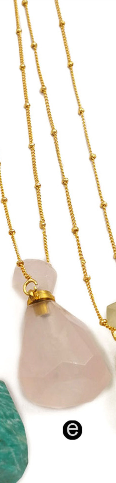 WT-N1162 Hot-sales Classic Fashion Gold Necklace with Natural Stone Perfume Bottle Pendant Real Gold Necklace
