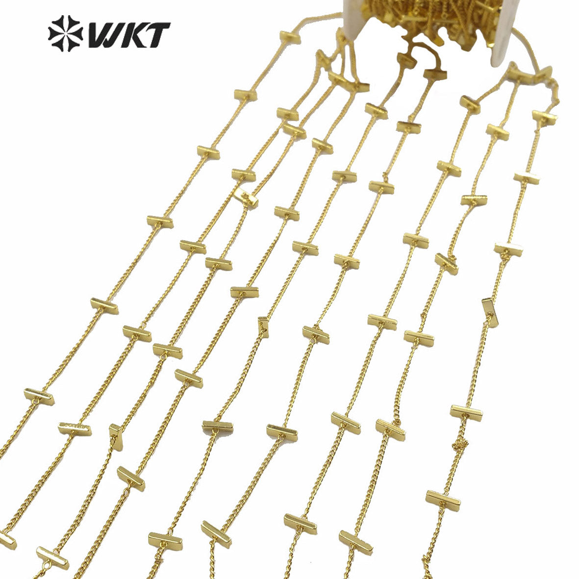 WT-BC137 Fashion Gold Electroplated Jewelry Chain for Necklace or Bracelet Design, DIY Design Finding Brass Chain Sell by Meter
