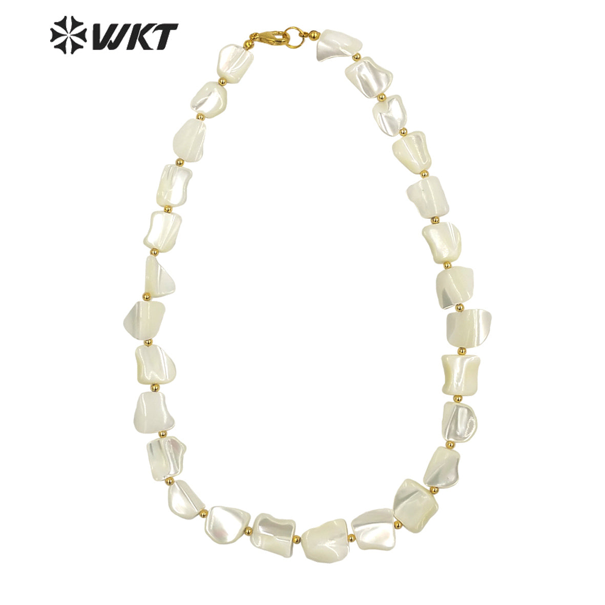 WT-JN224 Summer Design 2023 Newest White Shell Necklace Handmade Irregular Shell Beads Boho Necklace for Wedding