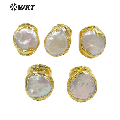 WT-MPR063 Freshwater Pearl Vintage Style Stravagante 18k Gold Plating Trendy Ring Lovely Women Ring for Gift