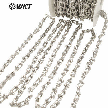 WT-BC148 WKT New Hot U Shape Resist Tarnishable Metal U Chain Women Hand Make Jewelry Findings Chain As Bracelet Necklace