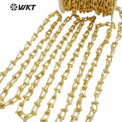 WT-BC148 WKT New Hot U Shape Resist Tarnishable Metal U Chain Women Hand Make Jewelry Findings Chain As Bracelet Necklace