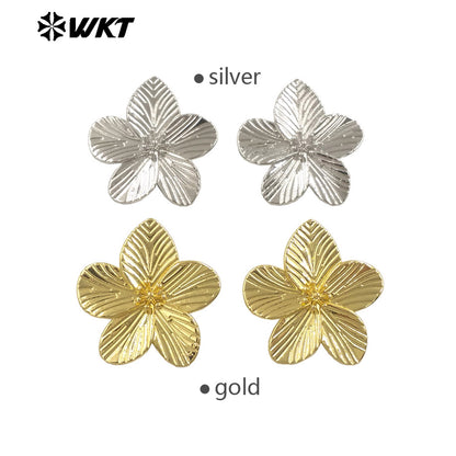 WT-E760 Explosive New Products Flower Shape 18K Gold Plated and Silver Earrings for Women As Birthday and Anniversary Gifts