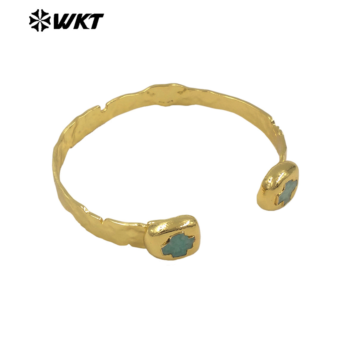 WT-B698 Wholesale Exquisite Women Gemstones Cross Bangles With Gold Electroplated for Daily Jewelry Accessories