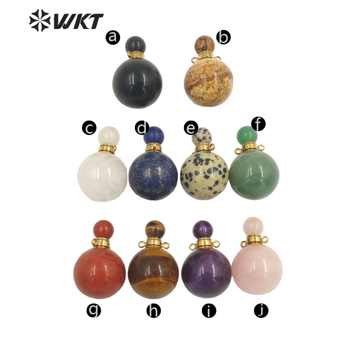 WT-P1930 Fashion Design Trendy New Precious Knife Shaped Colorful Stone Crystal Quartz Perfume Bottle Pendants