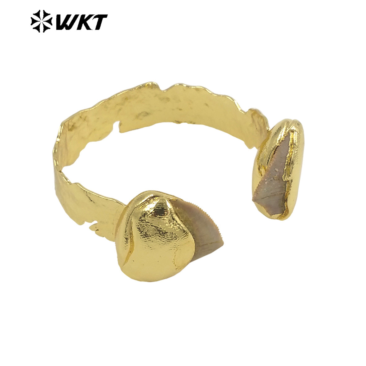WT-B635 WKT New Handmade Lovely Trendy Gift for Women18k Plated Punk Style Shark Tooth C Shaped Opening Bracelets