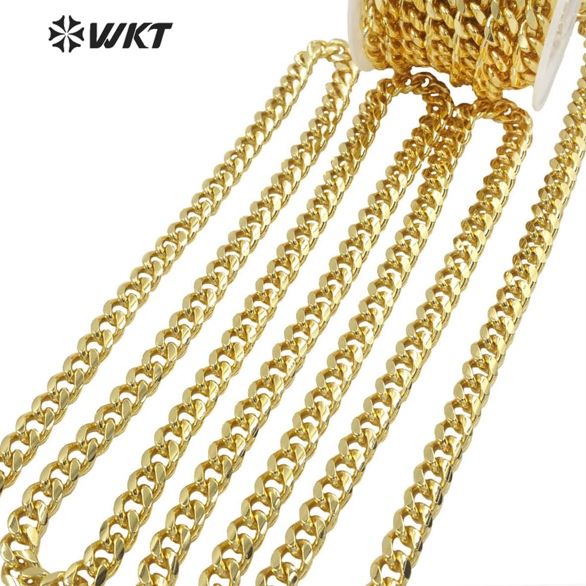 WT-BC159 Most Populared Big Chunky Free Style Alloy Metal Chain in 18k Real Gold Plated Resit Tarnishable for Necklace Chain