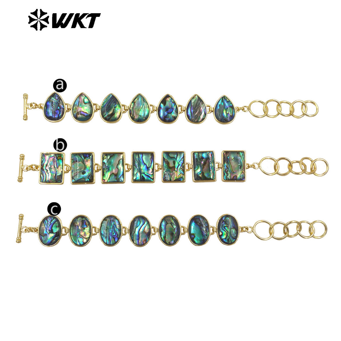 MPB143 High Quality Gold Electroplated Waterdrop Square Shape Natural Abalone Shell Women Bracelet For Friends Jewelry Gift