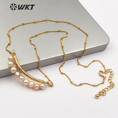WT-JN102 Wholesale Natural Pearl Bend Necklace Three Colors Selection Women Fashion Hot Sales Jewelry Pearl Necklace