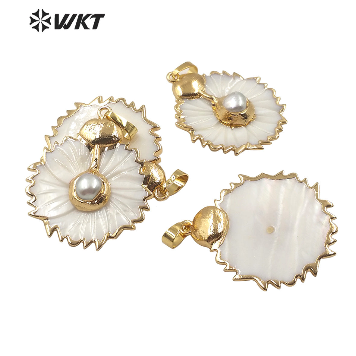 WT-JP173 Wholesale Natural Shell Pendant Flower Shape Shell Pendant Women Fashion Charm New Jewelry Pendant