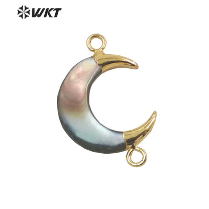 WT-JP293 Crescent Lovely Pendant Smart Colorful Shell Women Earrings With 18k Gold Plated Earring Shell Earrings