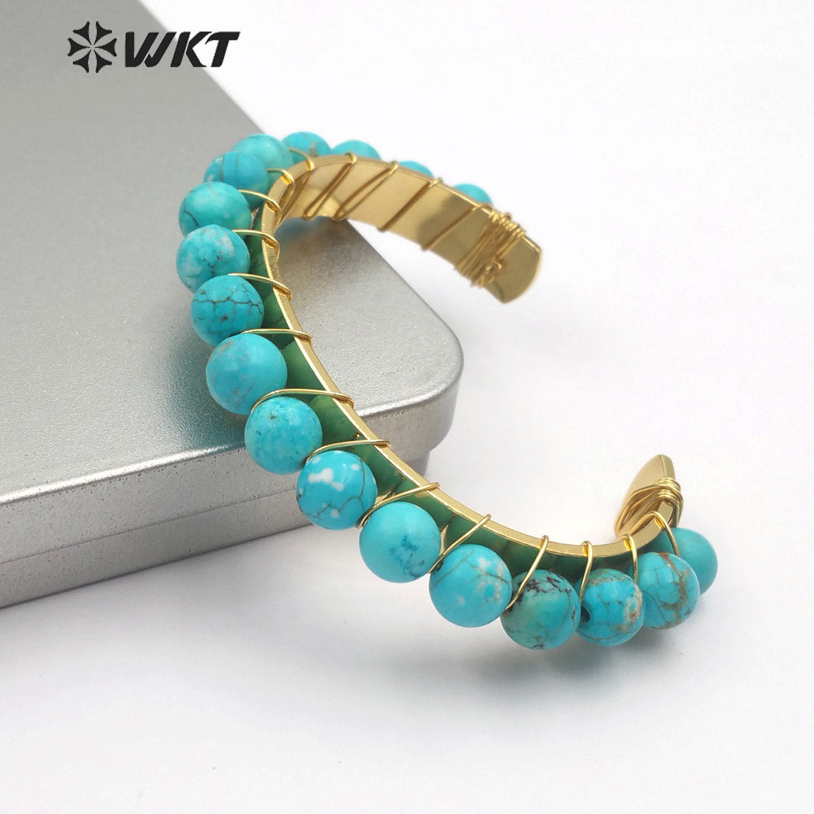 WT-B479 Wholesale Jewellery Lady Gold Bangles Natural Stone Bangles Choice of Various Styles Gift Priority