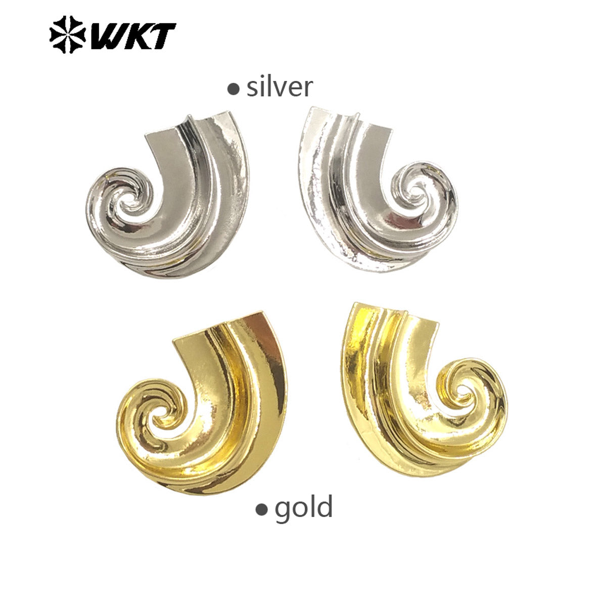 WT-E766 Wholesale New Innovations 18K Real Gold Plated Special Horn Shaped Earrings for Women As Daily Fashion Decoration