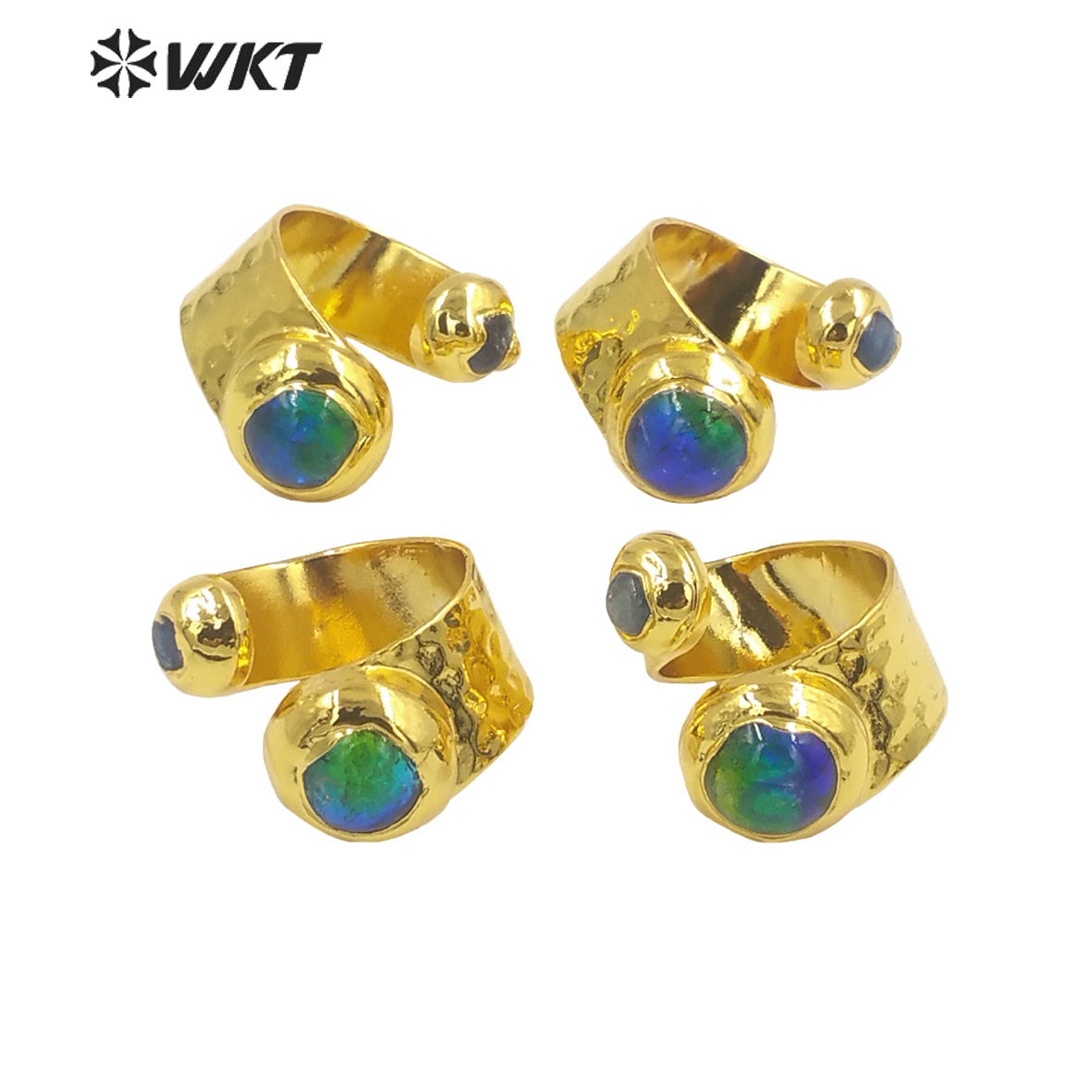 WT-R481 WKT Fashion Design Trendy Gift for Women Colorful High Quality Gorgeous Natural Blue Murano & Kyanite Ring