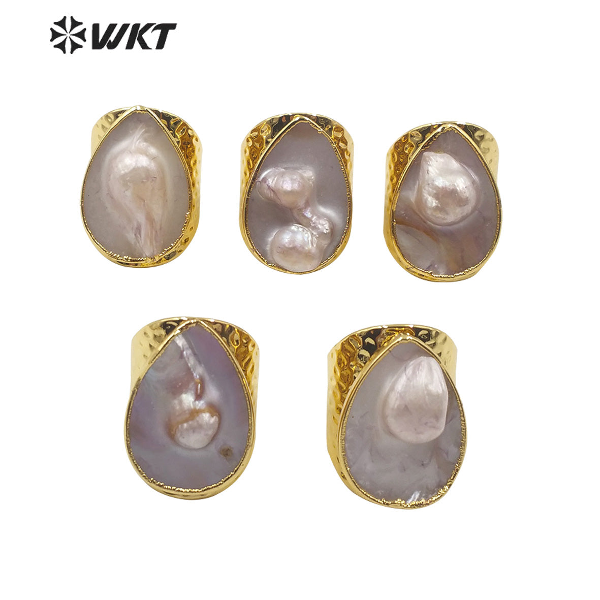 WT-R345 Wholesale Hot Selling Natural Mother of Pearl Ring Pearl Shell Ring Fashion 2020 Charm Jewelry Pearl Ring