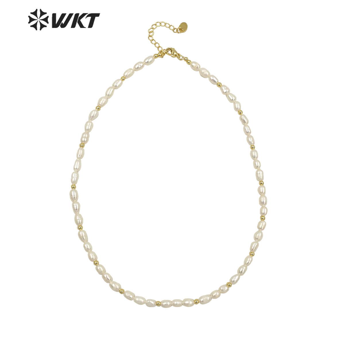 WT-JN190 Amazing Small Size Rice Pearl Chocker Necklace Elegant Women 16 Inch Long Gorgeous Real Pearl Birthday Necklace