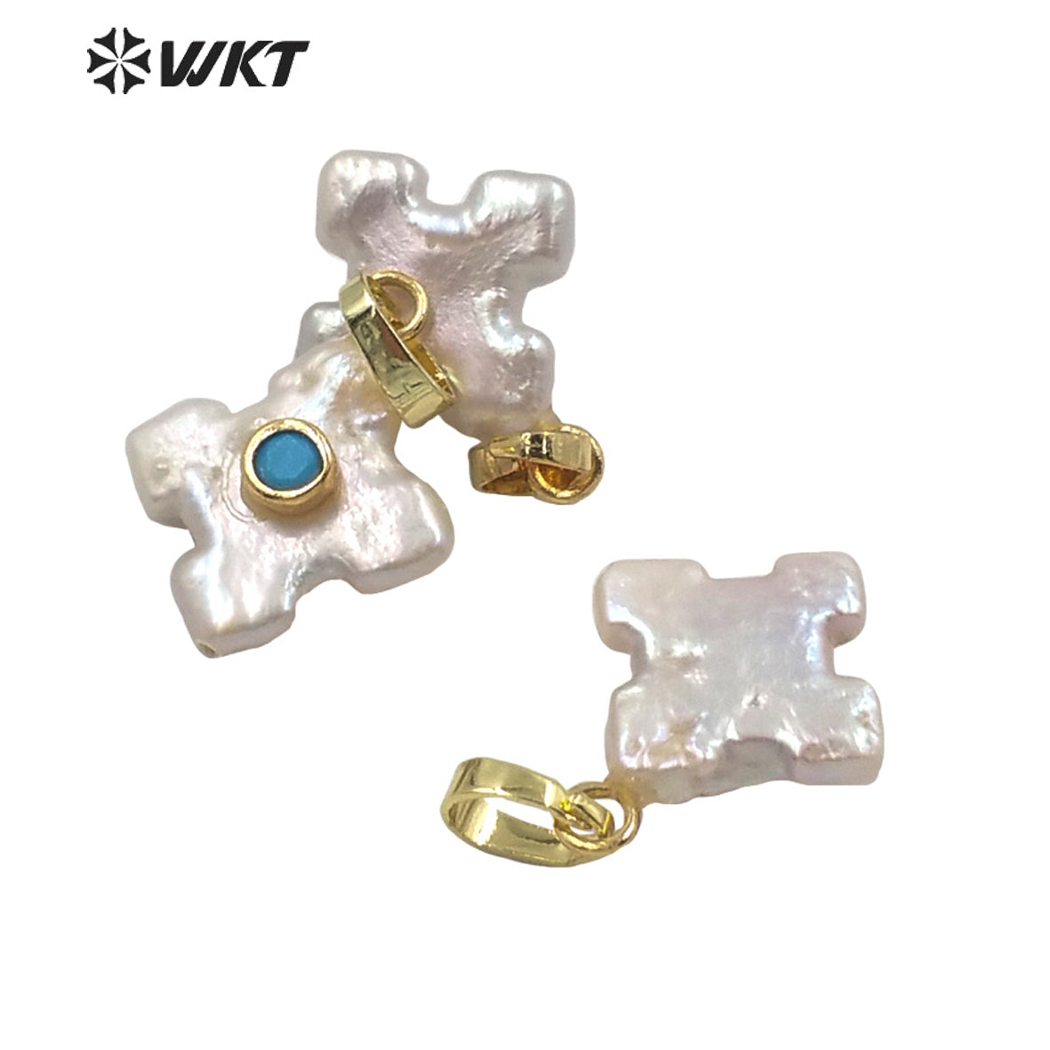 WT-JP247 Amazing Elegant Natural Irregular Freshwater Pearl Charm Pendant Women's Fashion Leaf Shape Pearl Pendants for Friends