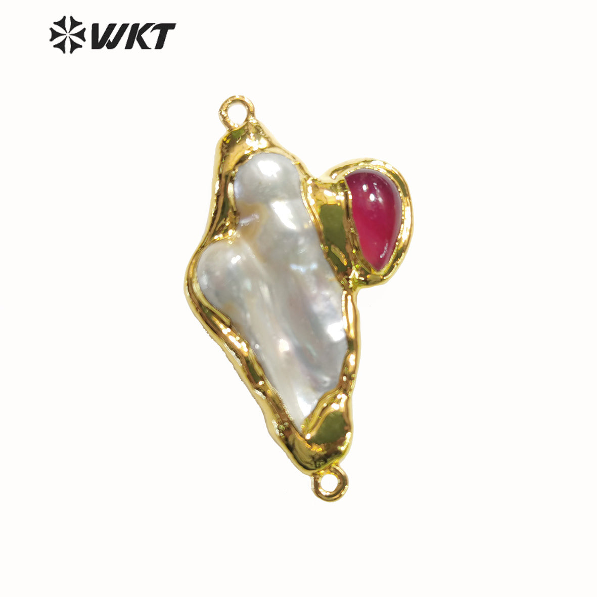 WT-PC001 Gorgeous Double Loops Natural Freshwater Pearl Jewelry Finding Connectors for Bracelets DIY Beads