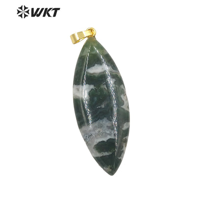 WT-P1946 Wholesale Fashion Handmade Carved Natural Stone Made for Lady Necklace Design Natural Gemstone Necklace