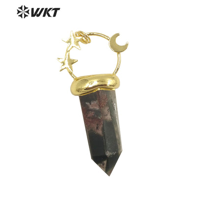 WT-P1948 Wholesale Fashion Handmade Carved Natural Healing Quartz Pendant for Lady Necklace Design Pendant