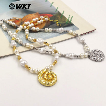 WT-JN289 New Arrivals Artificial Pearl Round Beads Irregular Beads Mosquito-Repellent Incense Shape Delicate Women Necklace