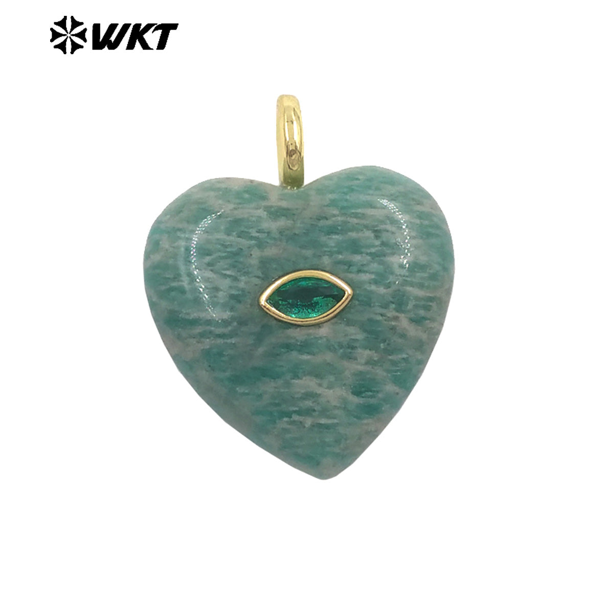 WT-P2042 Popular Sale Lapis Natural Stone Gold Plated Zircon Heart Shape Pendants For Romantic Women Necklace DIY Making