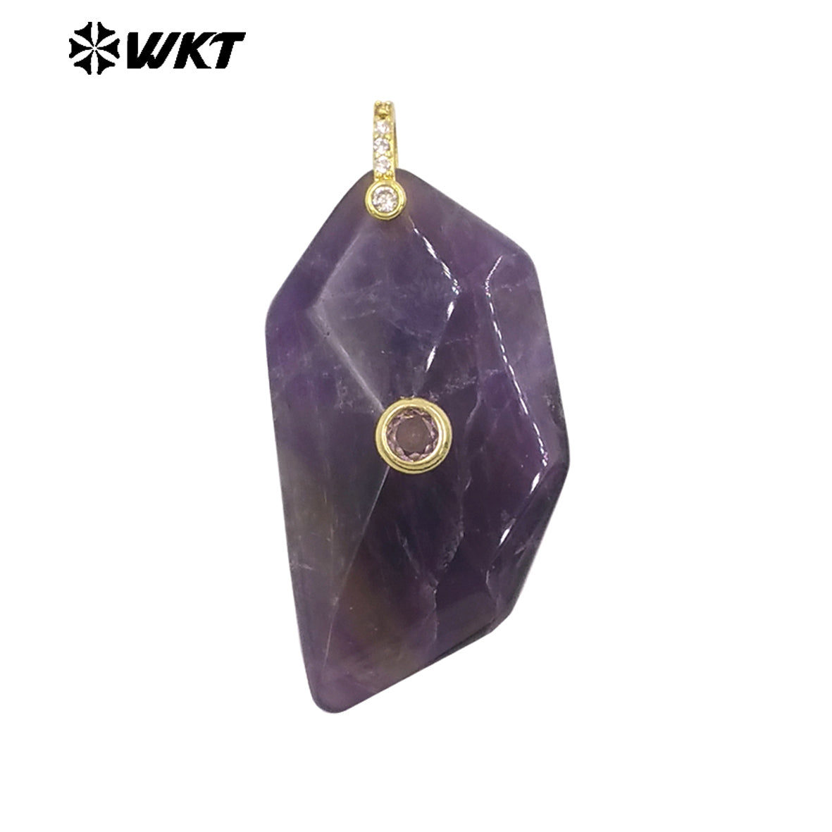 WT-P2145 Factory Wholesale Natural Gemstones Setting In Zircon Geometric Shape Gold Pendants For Women Earrings Handmade
