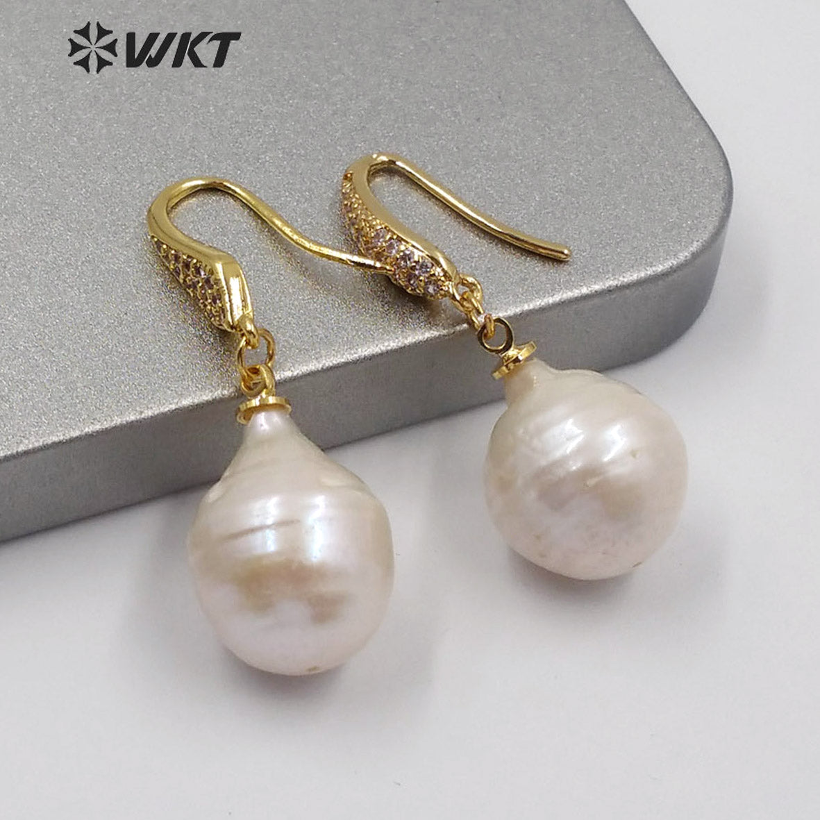 WT-MPE025 New Design Natural Baroque Pearl Drop Earring Two Styles Select Stylish Charming Jewelry Baroque Pearl Earring