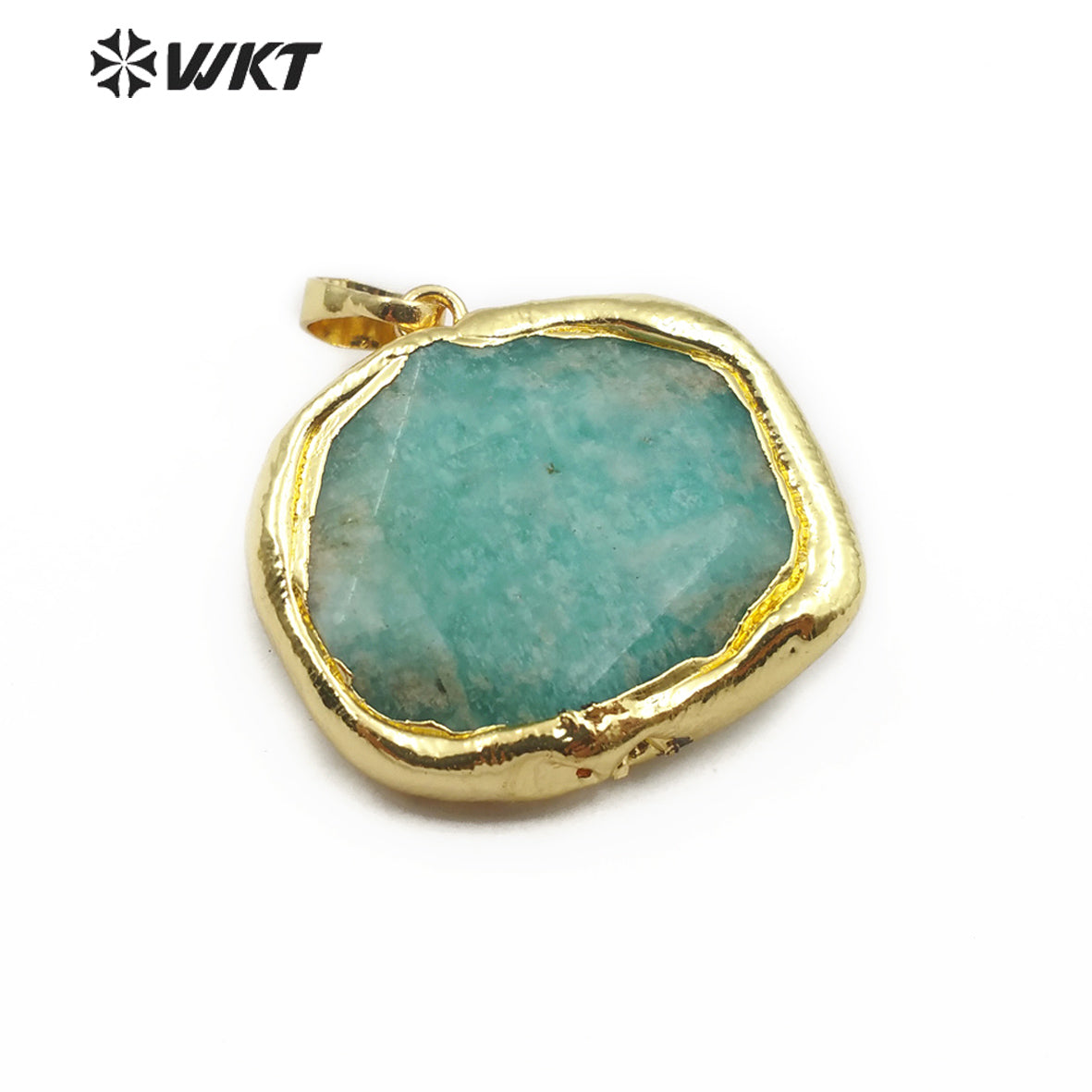 WT-P1468 WKT Jewelry Natural Gemstone Pendant Gold Electroplated Stone Pendant Fashion Charm Necklace Pendant Jewelry