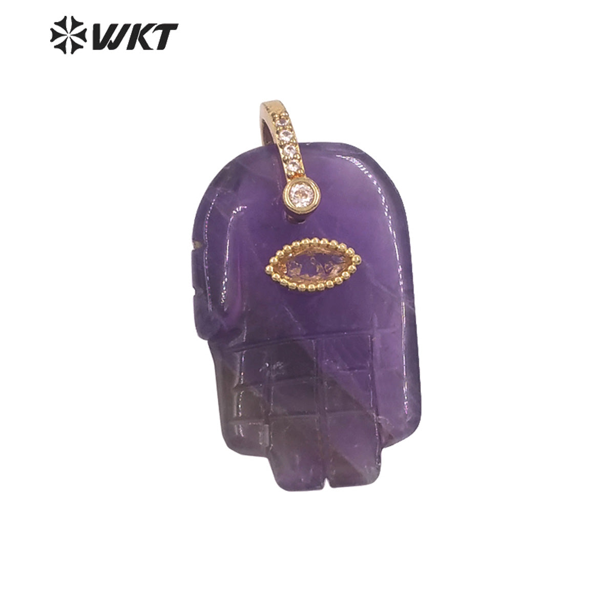 WT-P2040 New Fashion Cute Natural Stone And Zircon Hand Shape Little Pendants As Lady Earrings DIY Jewelry Accessories